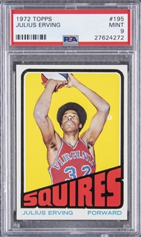 1972-73 Topps #195 Julius Erving Rookie Card – PSA MINT 9